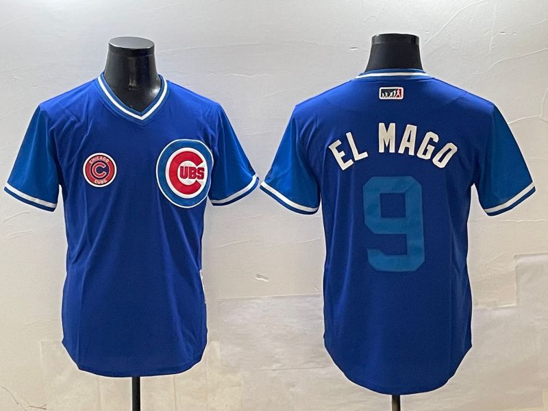 Men Chicago Cubs #9 EL Mago Blue Fashion Game 2025 Nike MLB Jersey style 7